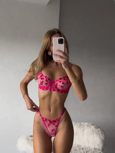 LacyMate Floral Seduction Lingerie Set