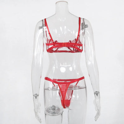 Ellolace Lingerie Set Women's Underwear Set Push up Hollow Out Bra Set Transparent Bralette Erotic Lingerie Female Underwear Set