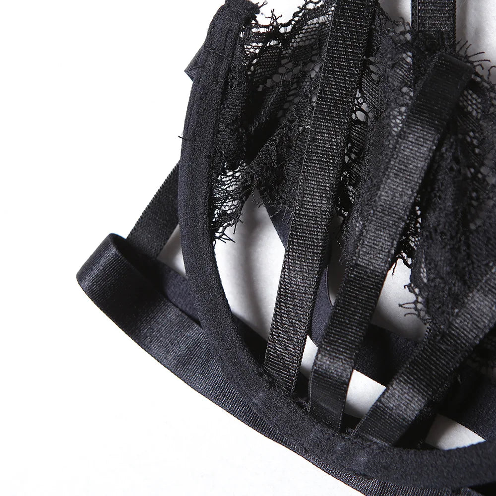 Ellolace Lingerie Set Women's Underwear Set Push up Hollow Out Bra Set Transparent Bralette Erotic Lingerie Female Underwear Set