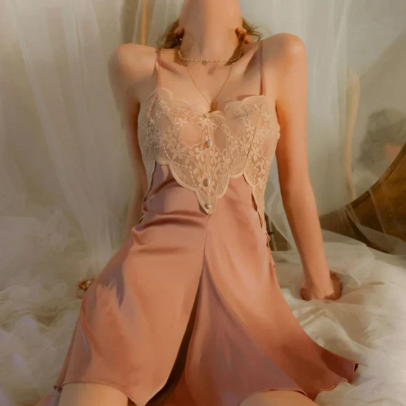 LacyMate™ Slinky Satin Nightgown