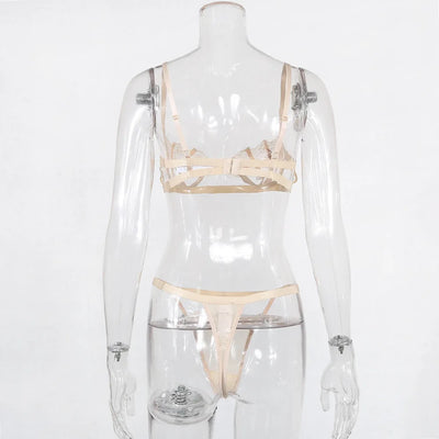 Ellolace Lingerie Set Women's Underwear Set Push up Hollow Out Bra Set Transparent Bralette Erotic Lingerie Female Underwear Set