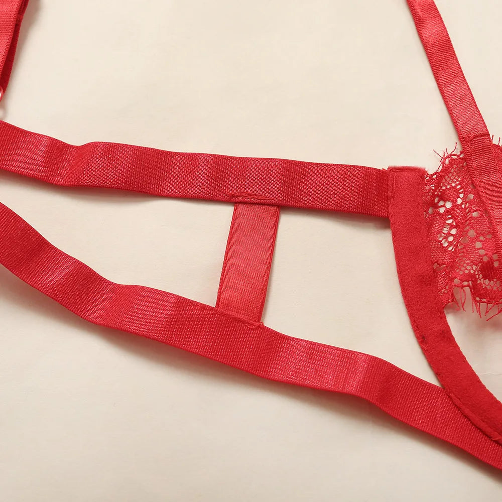 Ellolace Lingerie Set Women's Underwear Set Push up Hollow Out Bra Set Transparent Bralette Erotic Lingerie Female Underwear Set