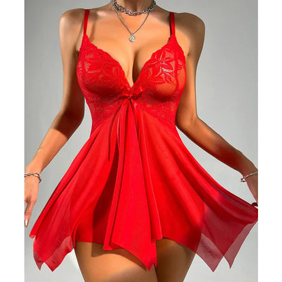 LacyMate™ Lace Suspender Babydoll Night Set