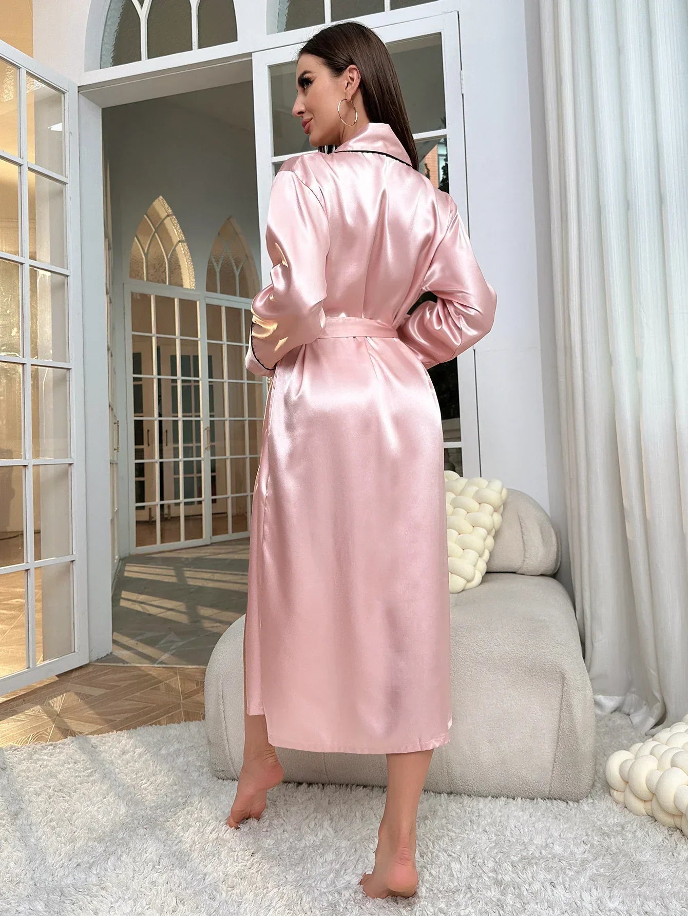 LacyMate™ Elegant Satin Night Robe