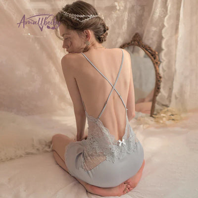 LacyMate™ Embroidered Lace Deep V Nightdress